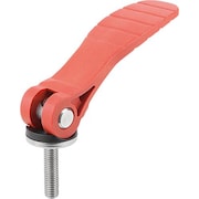 KIPP Cam Lever with plastic handle ext. thread, steel or stainless, metric K0648.25318410X25